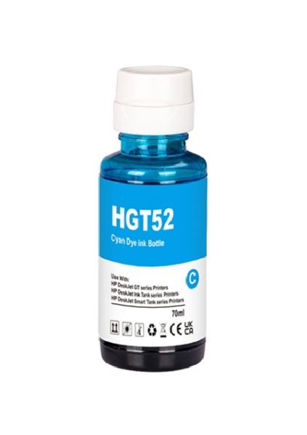 GT52 Cyan Ink Bottle Compatible for HP 310 / 315 / 319 / 410 / 415 / 419 / 500 / GT5810 / GT5820 / GT5821 Ink Tank Printer
