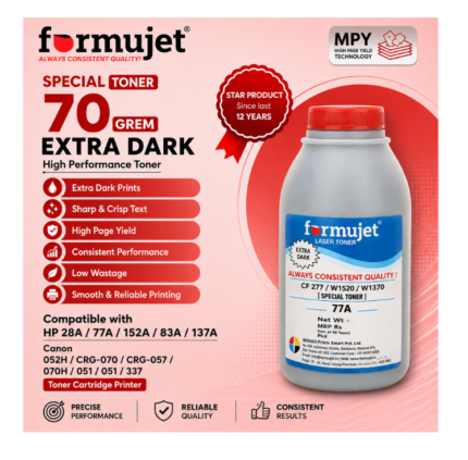 Formujet 77A Toner Powder (70 Germ) for HP LaserJet 28A / 77A / 152A / 83A / 137A / Canon 052H / CRG-070 / CRG-057 / 070H / 051 / 051 / 337 Printer