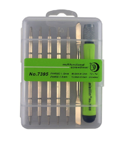 Multifunctional Screwdriver with 6 Type Helping Toll NO - 7395B, Stainless Steel, 4 inch - Import