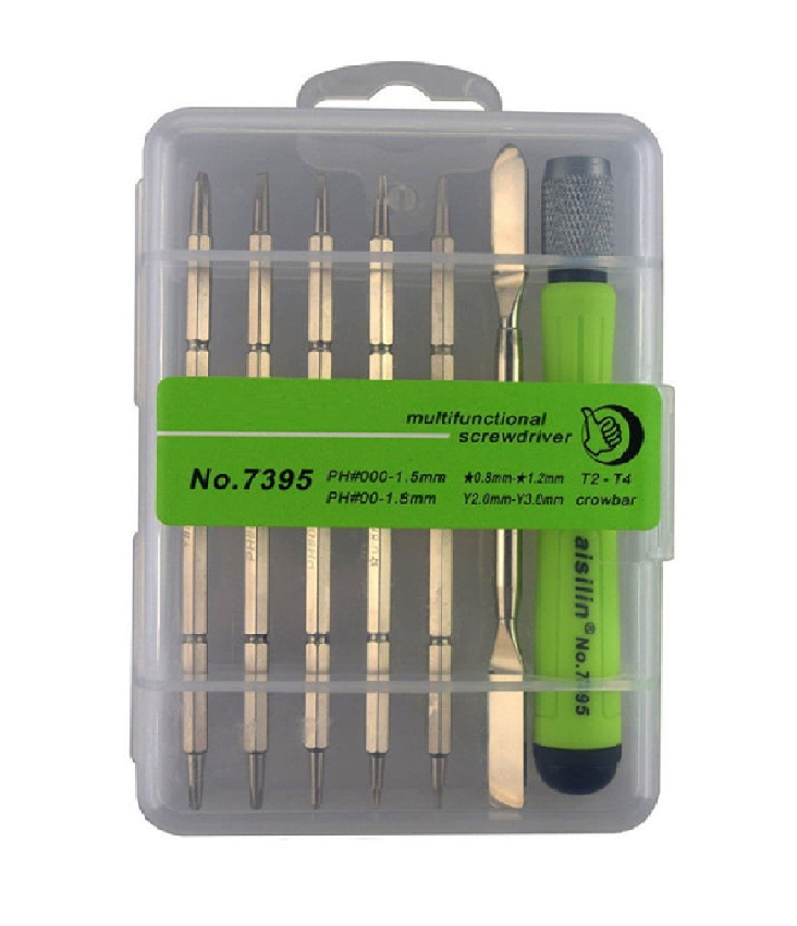 Multifunctional Screwdriver NO - 7395B Multifunctional Screwdriver with 6 Type Helping Toll NO - 7395B, Stainless Steel, 4 inch - Import