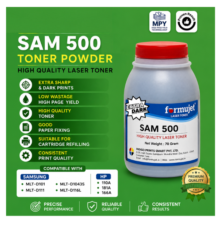 Sam500 Toner Powder (70 Germ) for Samsung MLT-D101 / MLT-D111 / Mlt-D1043s / MLT-D116L & HP 110A / 181A / 166A Toner Powder Bottle Formujet Sam500 Toner Powder (70 Germ) for Samsung MLT-D101 / MLT-D111 / Mlt-D1043s / MLT-D116L & HP 110A / 181A / 166A Toner Powder Bottle