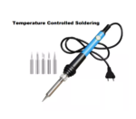 60W Temperature Adjustable Soldering Iron Kit with 5 Tips, Fast Heating, 220V Professional Electric Soldering Tool for Electronics Repair