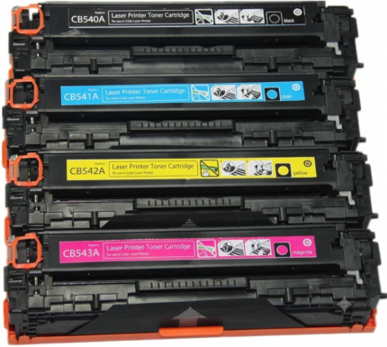 CB540A / CB541A / CB542A / CB543A Toner Cartridge B/ C/ M/ Y Compatible for HP Laserjet Color MFP CP1210 / CP1215 / CM1312 MFP / CP1510 / CP1515n Printer - Import Box Pack